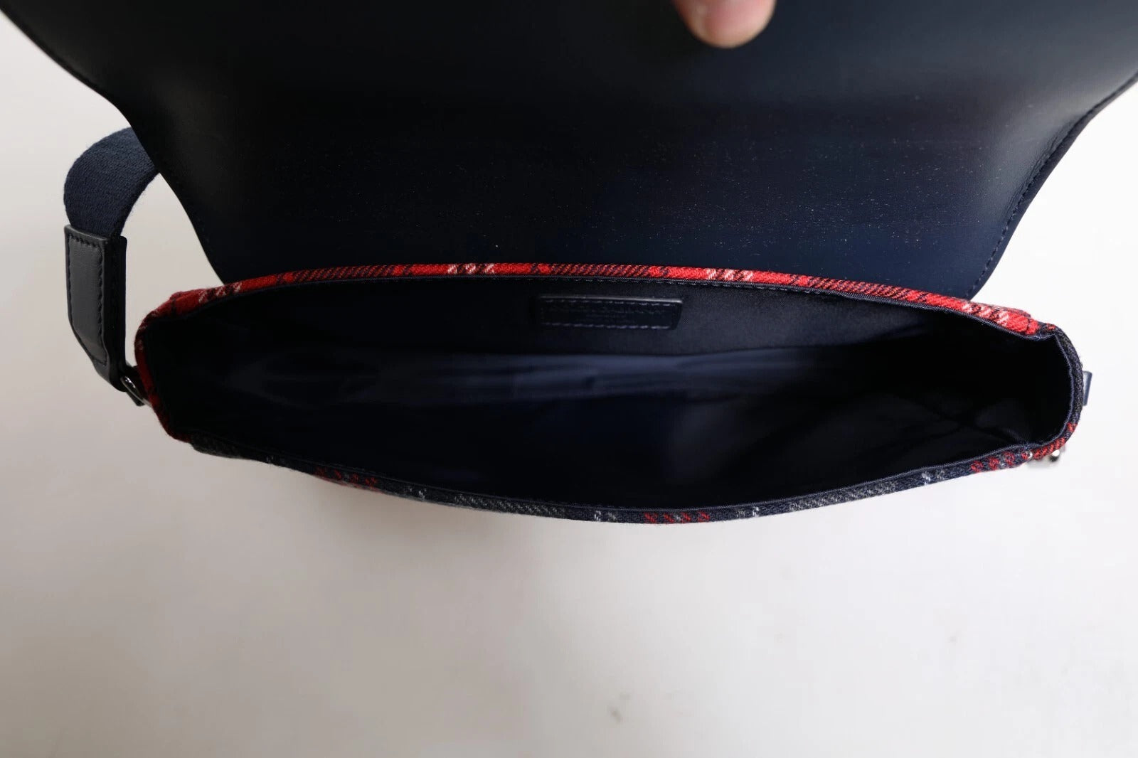 Multicolor Plaid Wool Calfskin Tartan Satchel Bag