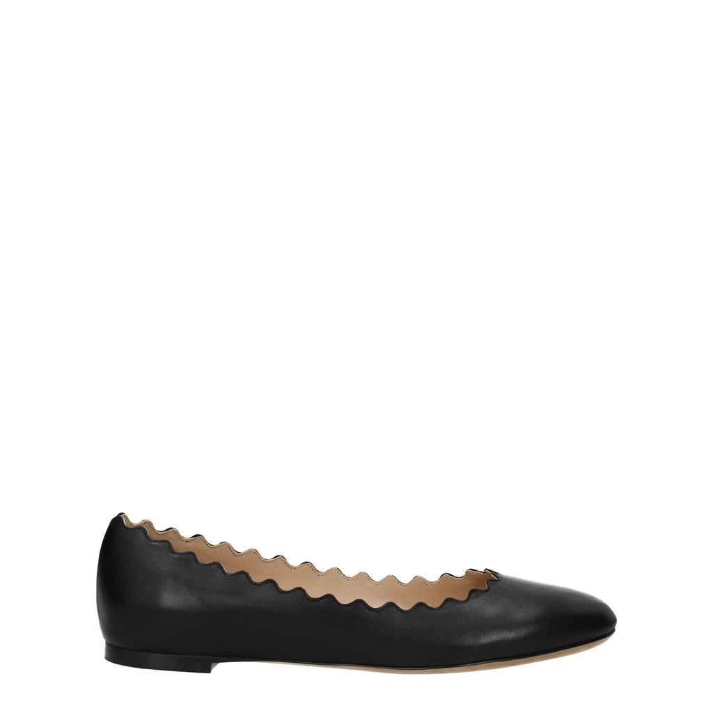 Black Leather Ballet Flats