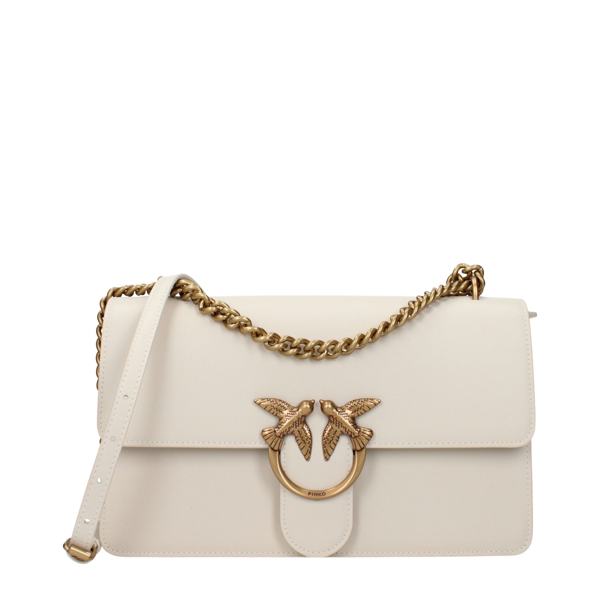 Beige Leather Crossbody Bag