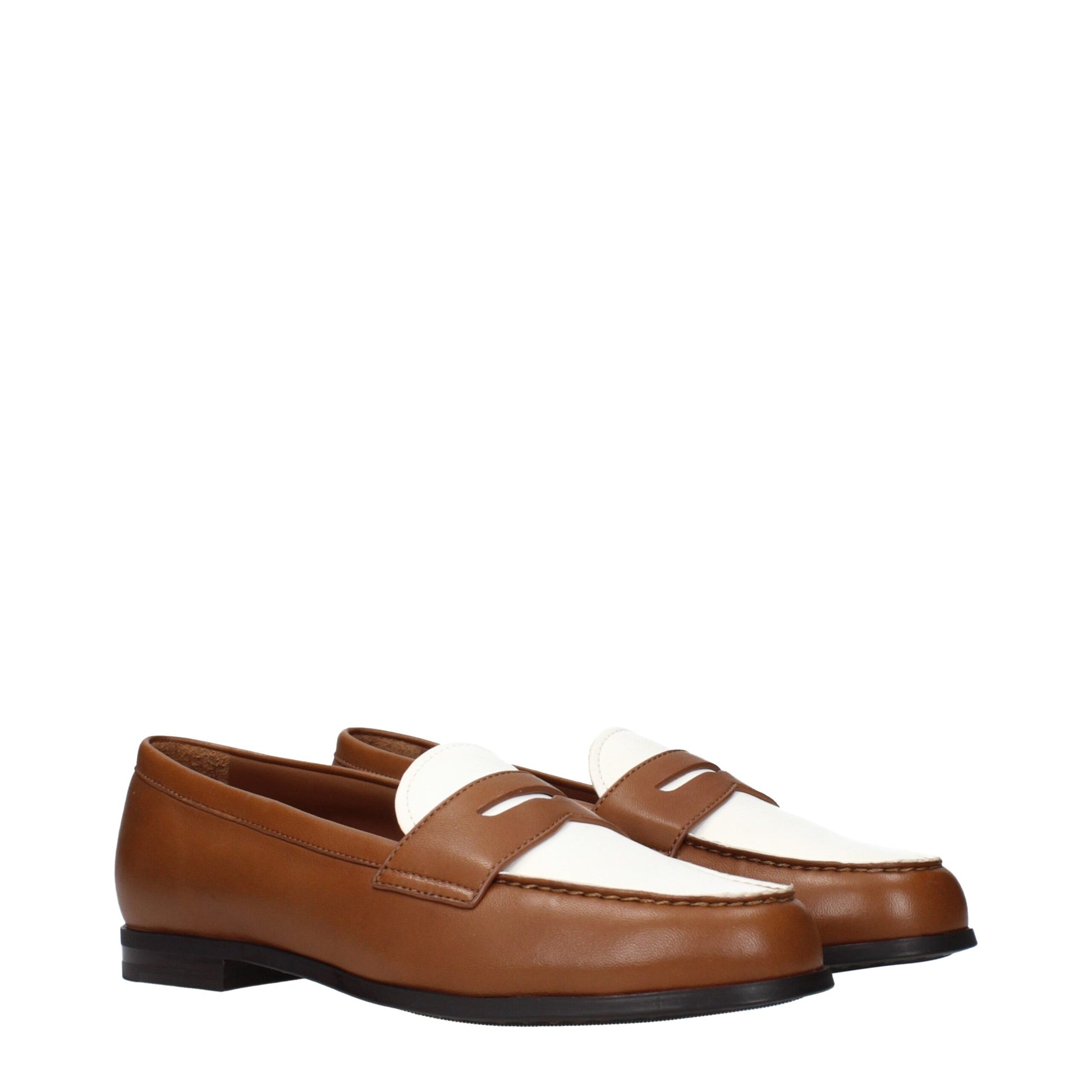 Brown Leather Slip-On Loafers