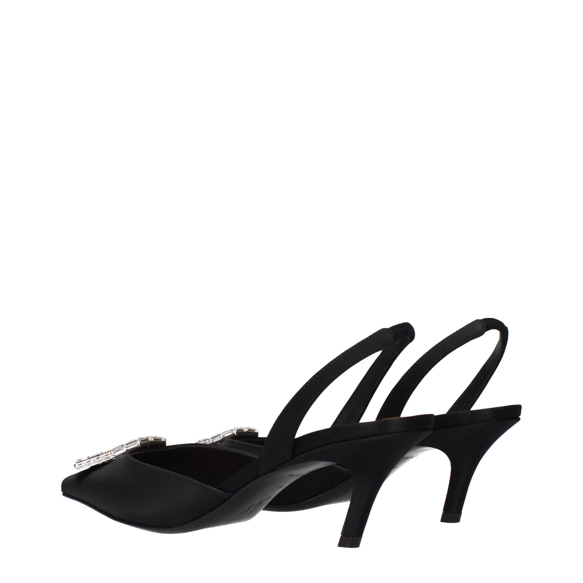 Black Satin Stiletto Heels Sandals