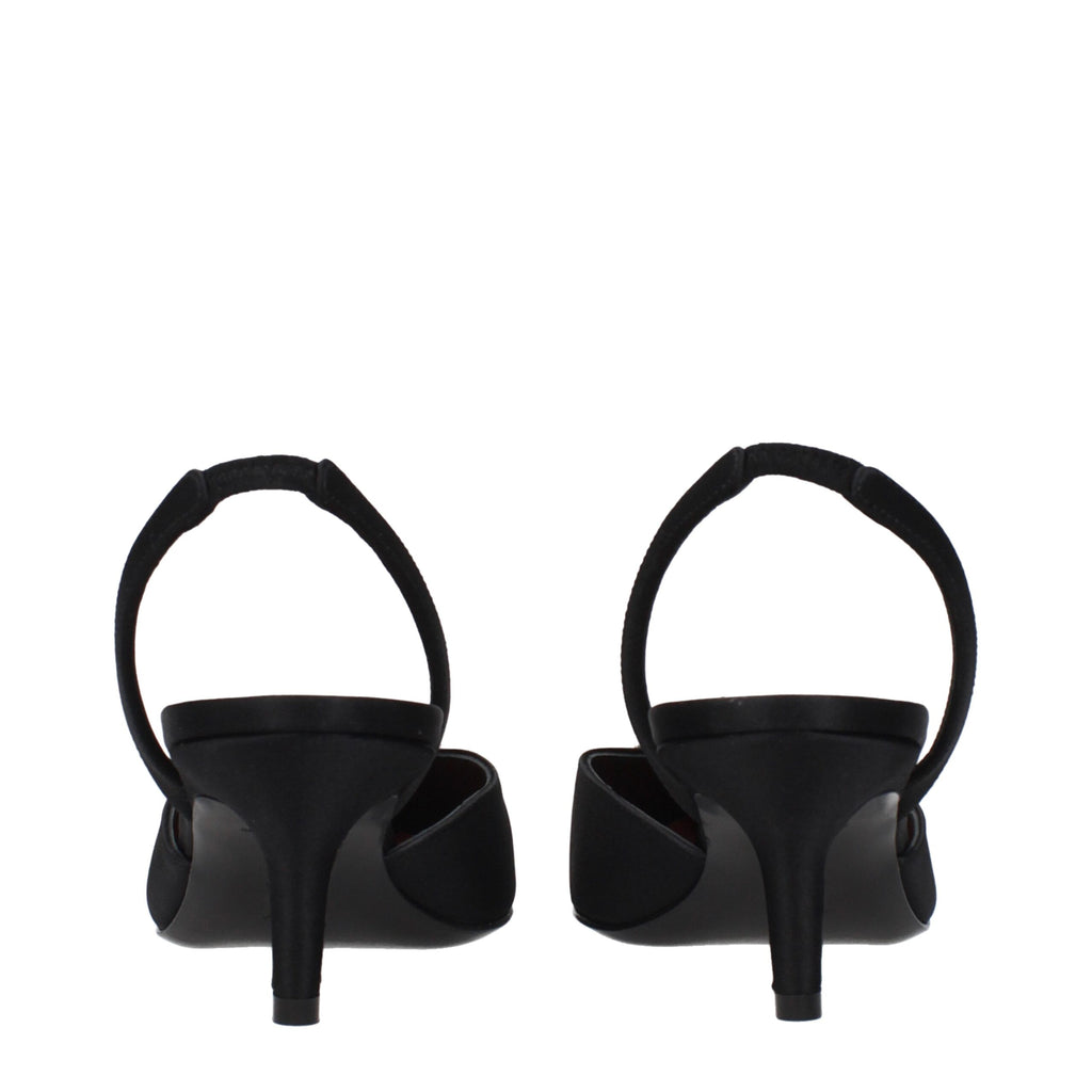 Black Satin Stiletto Heels Sandals