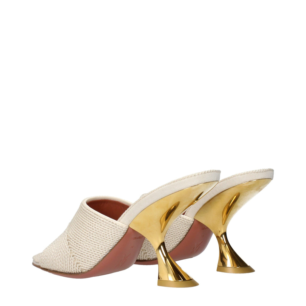 Beige Fabric Slippers