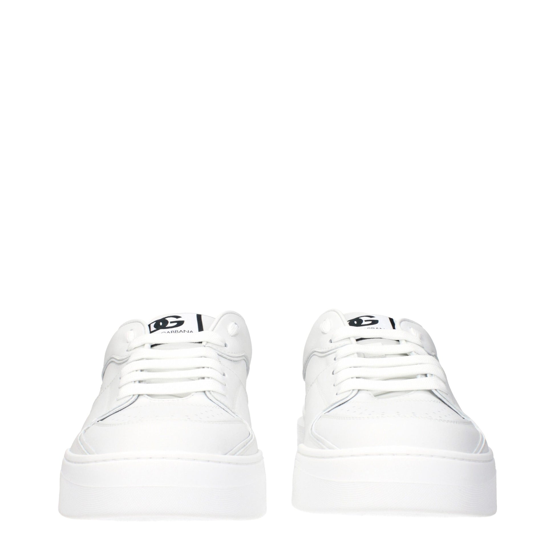 White Leather Low Top Sneakers