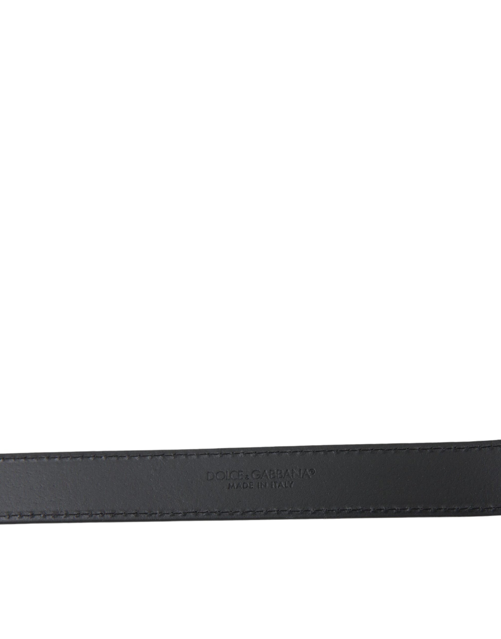 Black Leather Silver Metal Buckle Men Belt