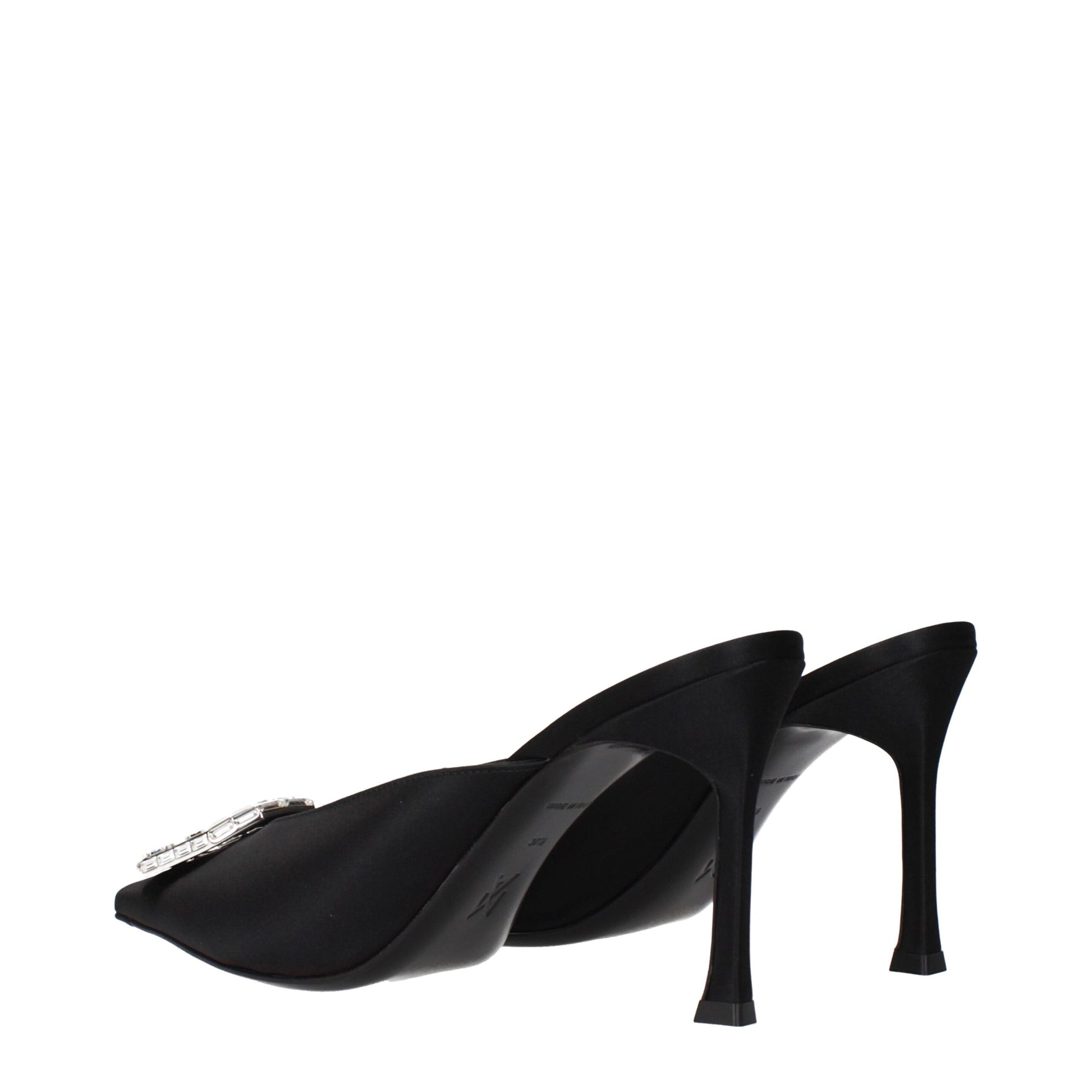 Black Satin High Heel Pumps