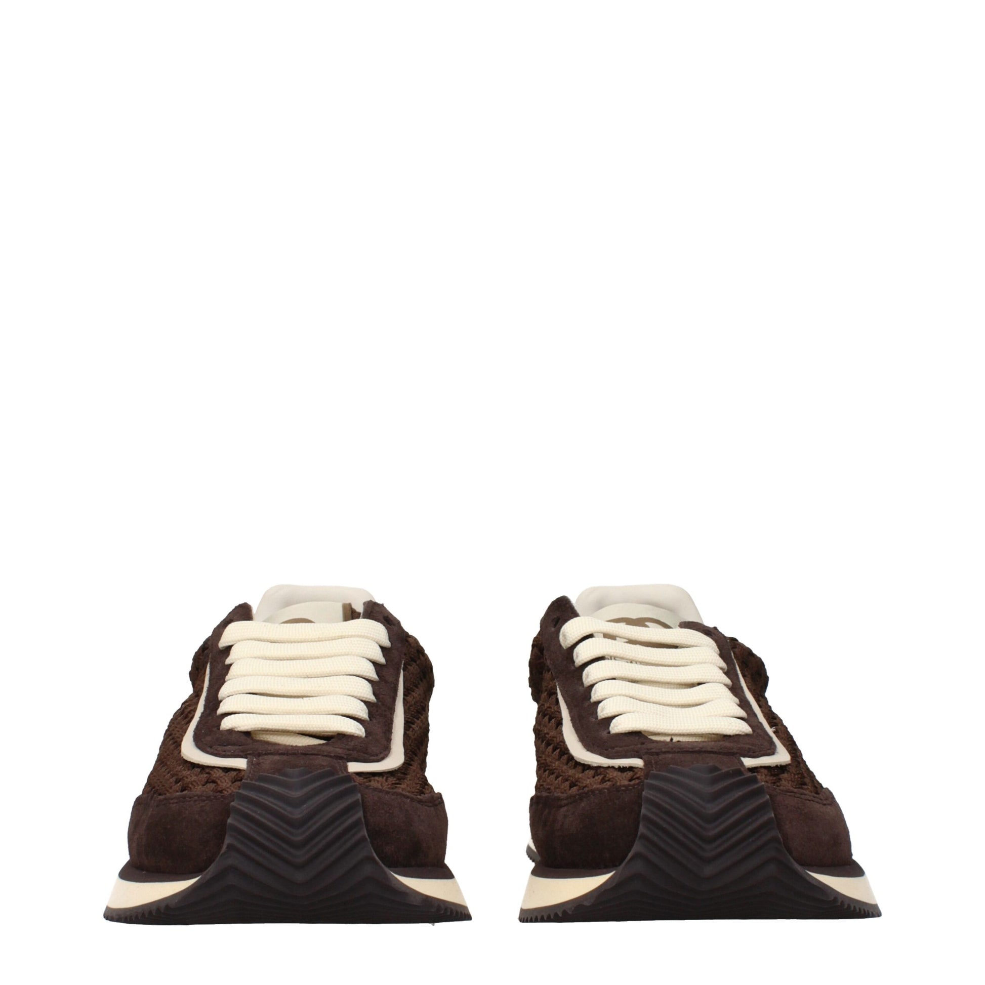 Brown Fabric Low Top Sneakers