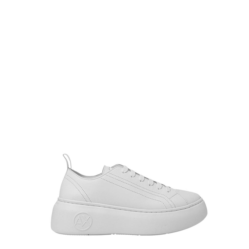 White Leather Platform Sneakers