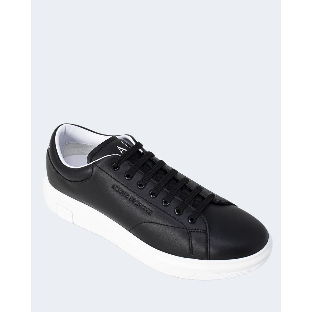 Black Leather Low Top Sneakers