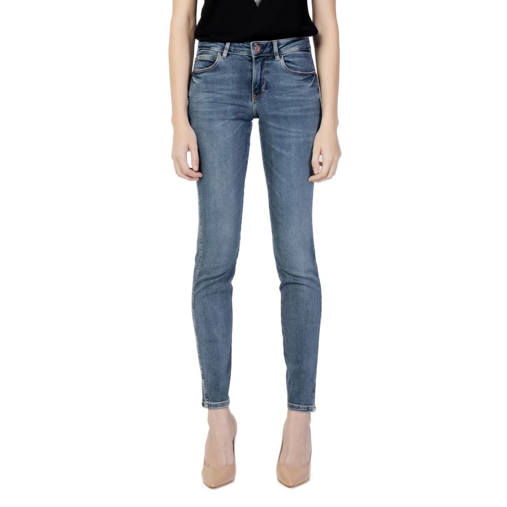 Blue Cotton Skinny Jeans