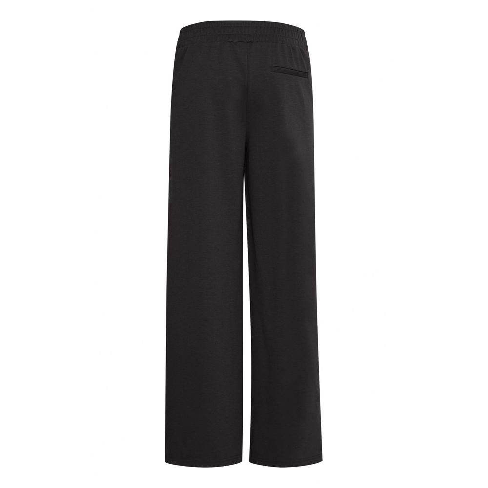 Black Recycled Polyurethane Casual Pants