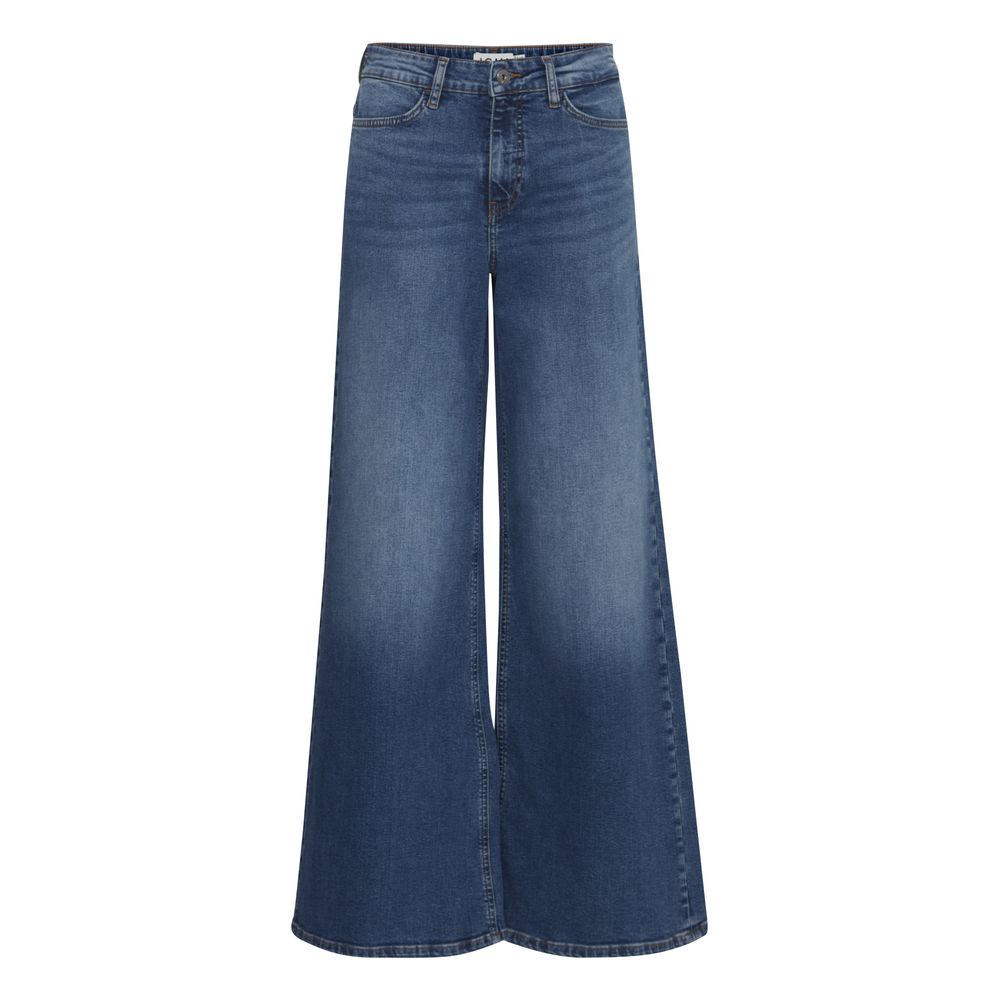 Blue Cotton Bootcut Jeans