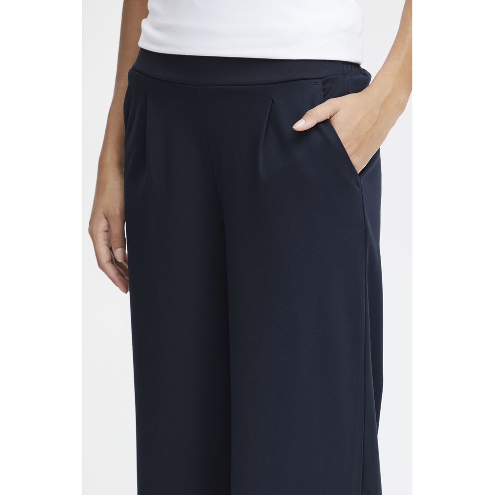 Blue Recycled Polyurethane Casual Pants