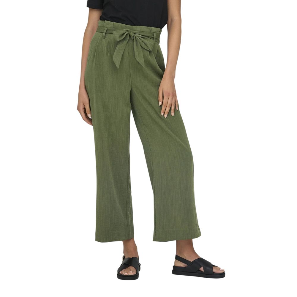 Green Viscose Casual Pants