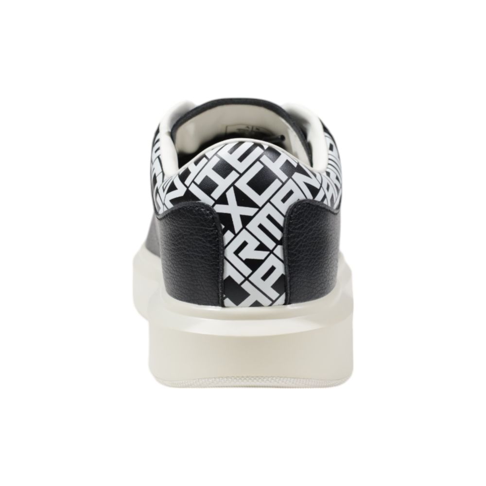 Black And White Leather Low Top Sneakers