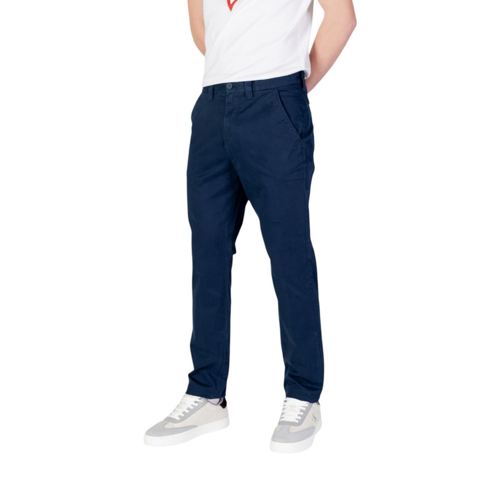 Blue Cotton Skinny Pants