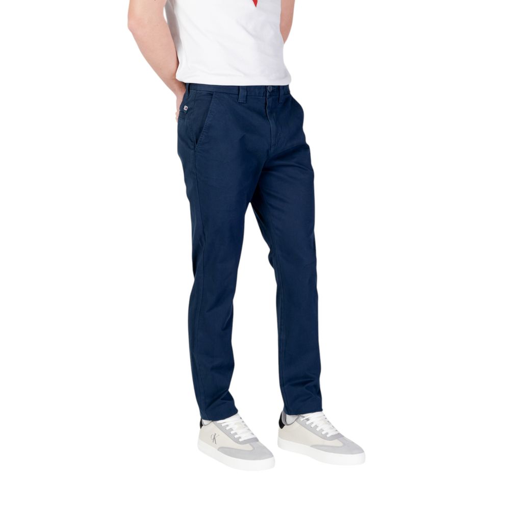 Blue Cotton Skinny Pants