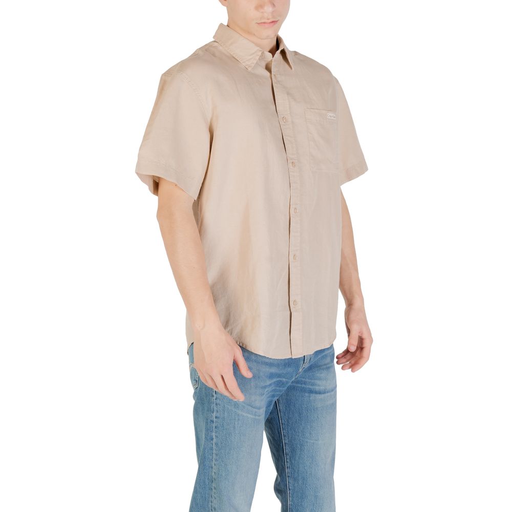 Beige Linen Shortsleeve Shirt