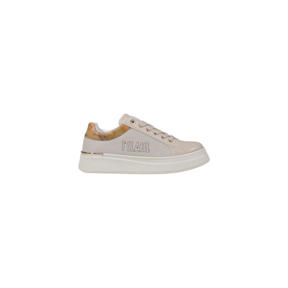 Beige Polyester Low Top Sneakers