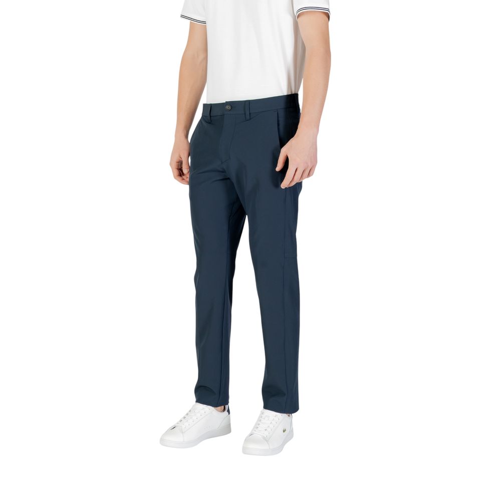 Blue Polyester Skinny Pants
