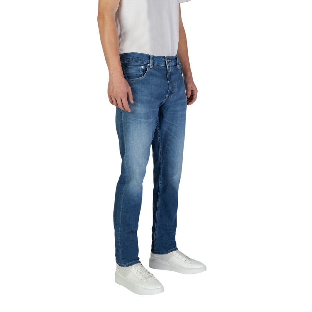 Blue Cotton Slim Fit Jeans