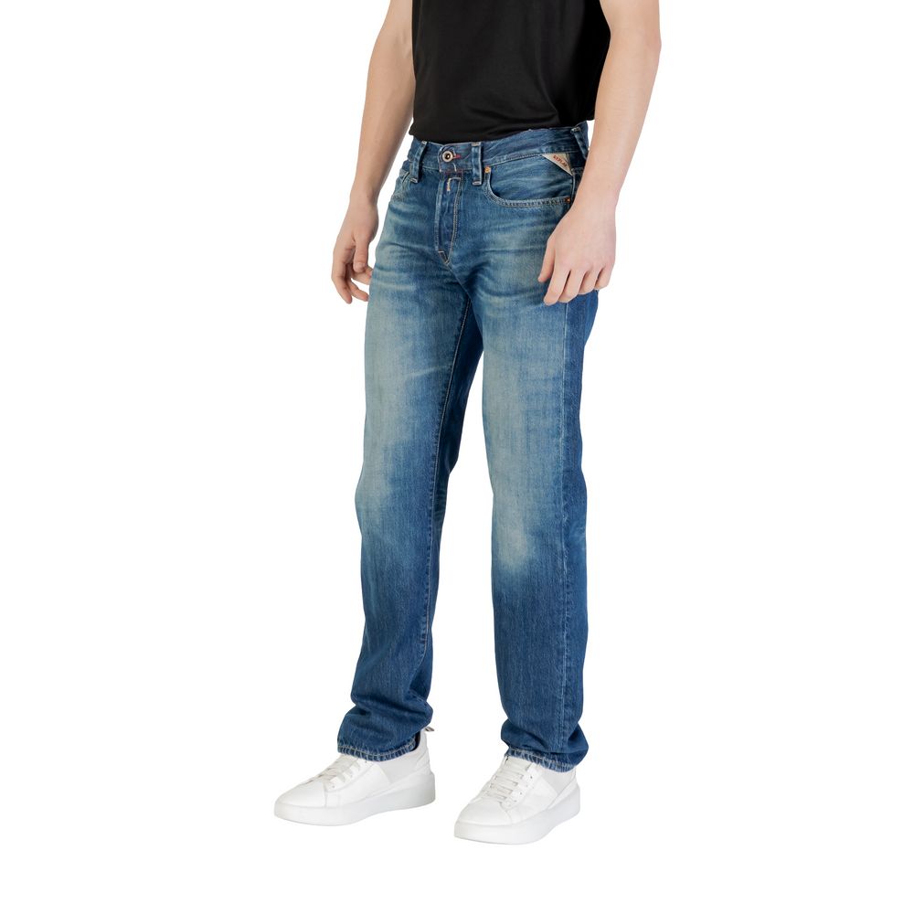 Blue Cotton Relaxed Fit Jeans