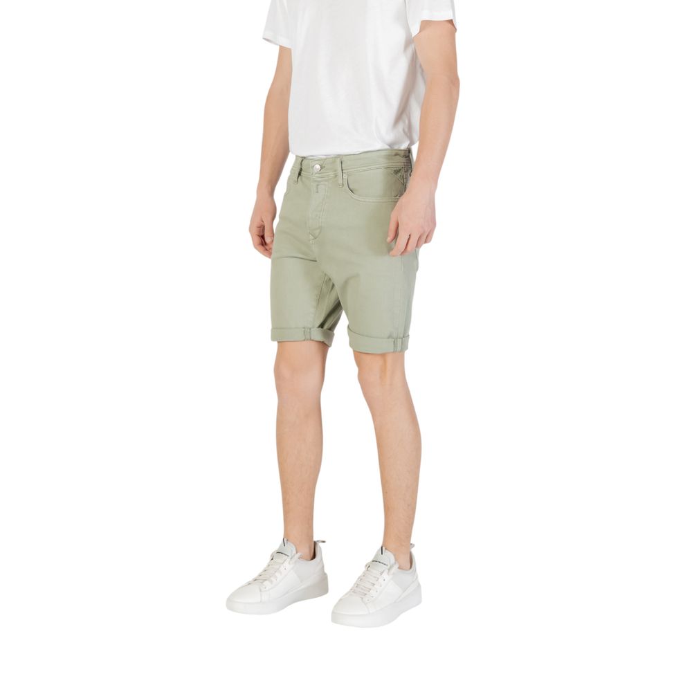 Bicolor Cotton Bermuda Shorts