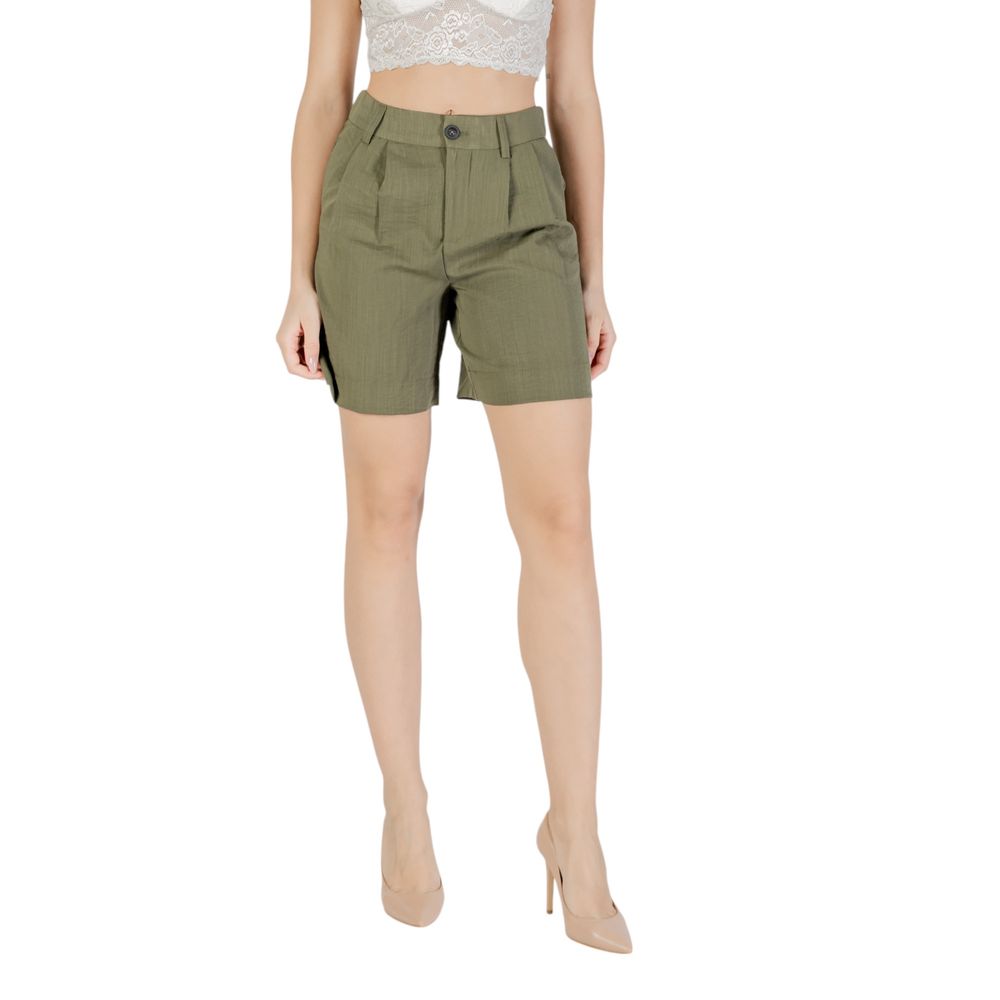 Green Viscose Bermuda Shorts