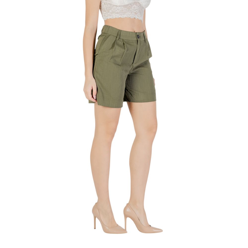 Green Viscose Bermuda Shorts