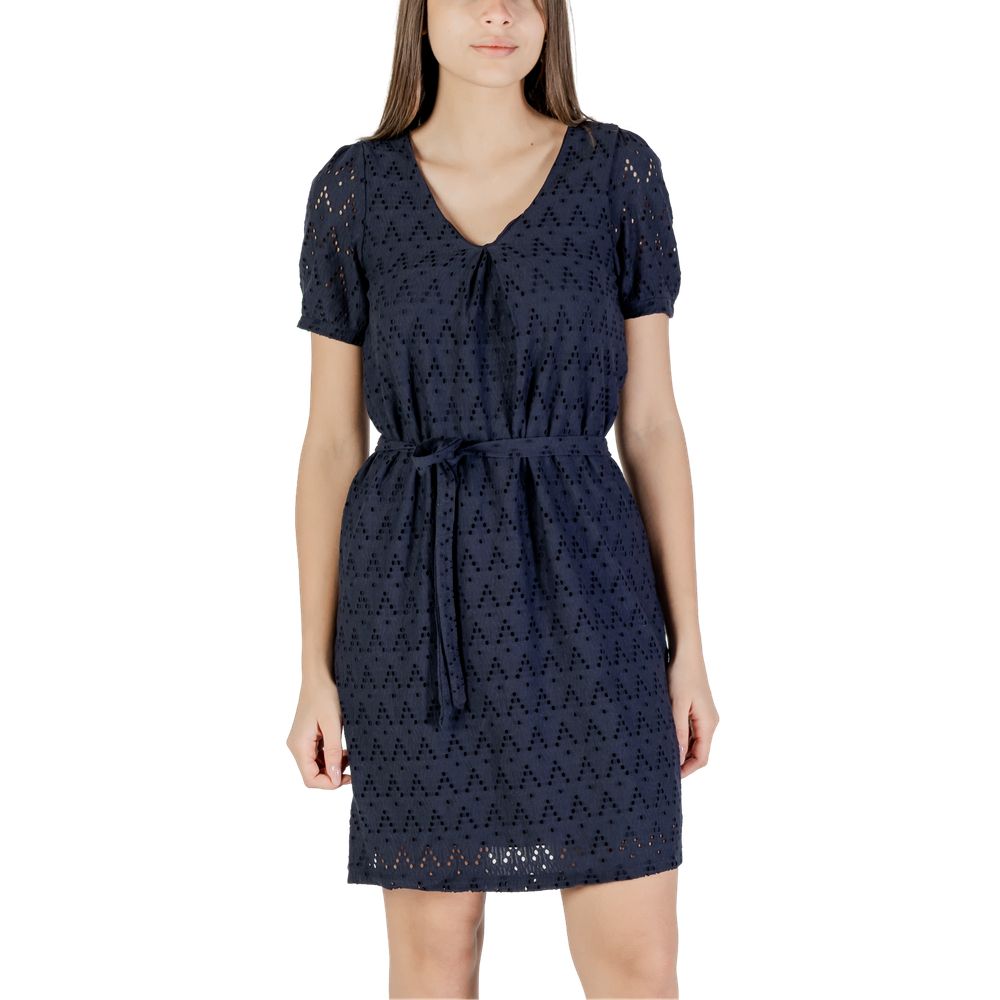 Blue Recycled Polyester Short Dress