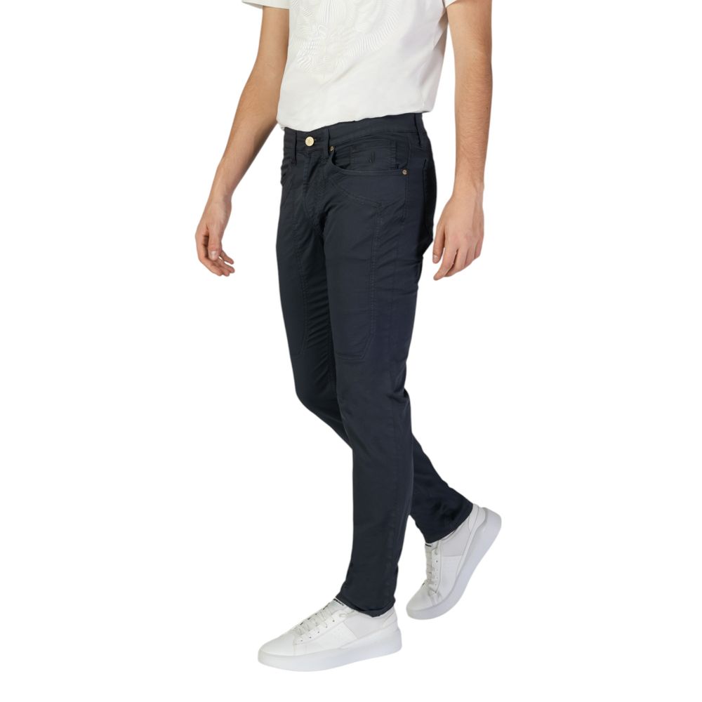 Blue Cotton Skinny Pants