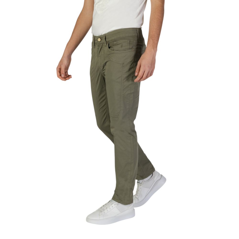 Green Cotton Skinny Pants