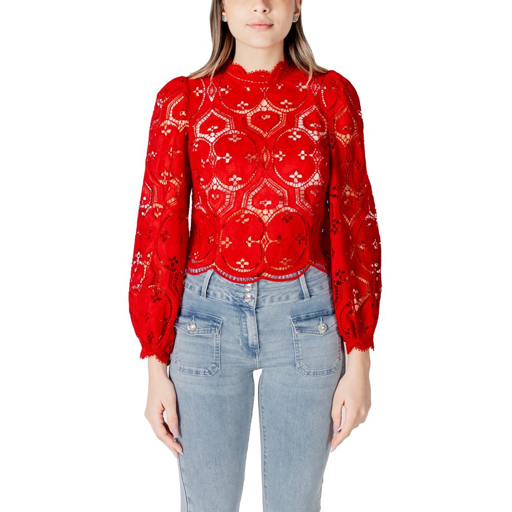 Red Polyester Blouse