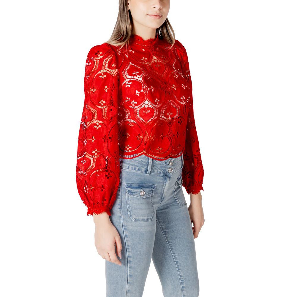 Red Polyester Blouse