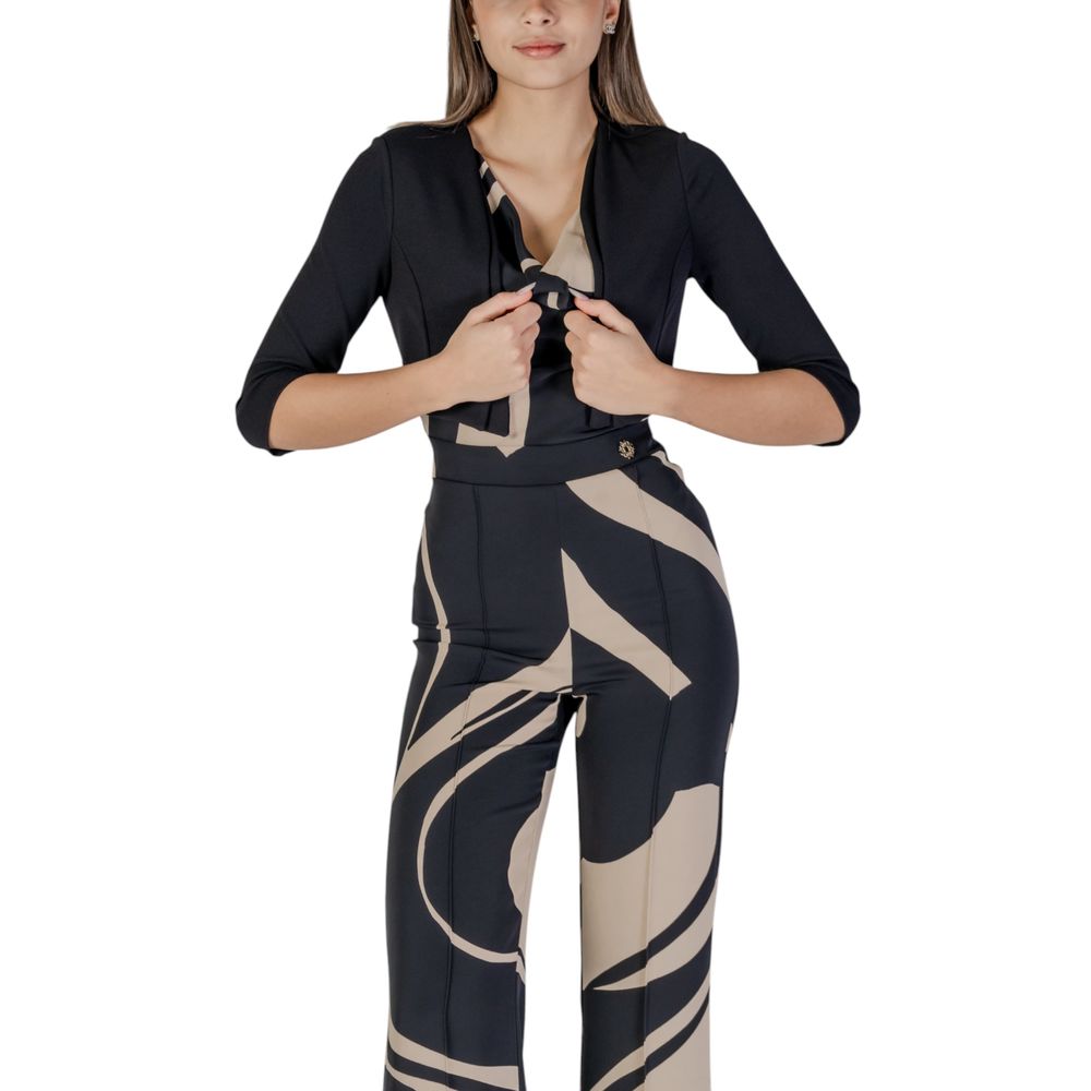 Black Polyester Sleveless Jacket