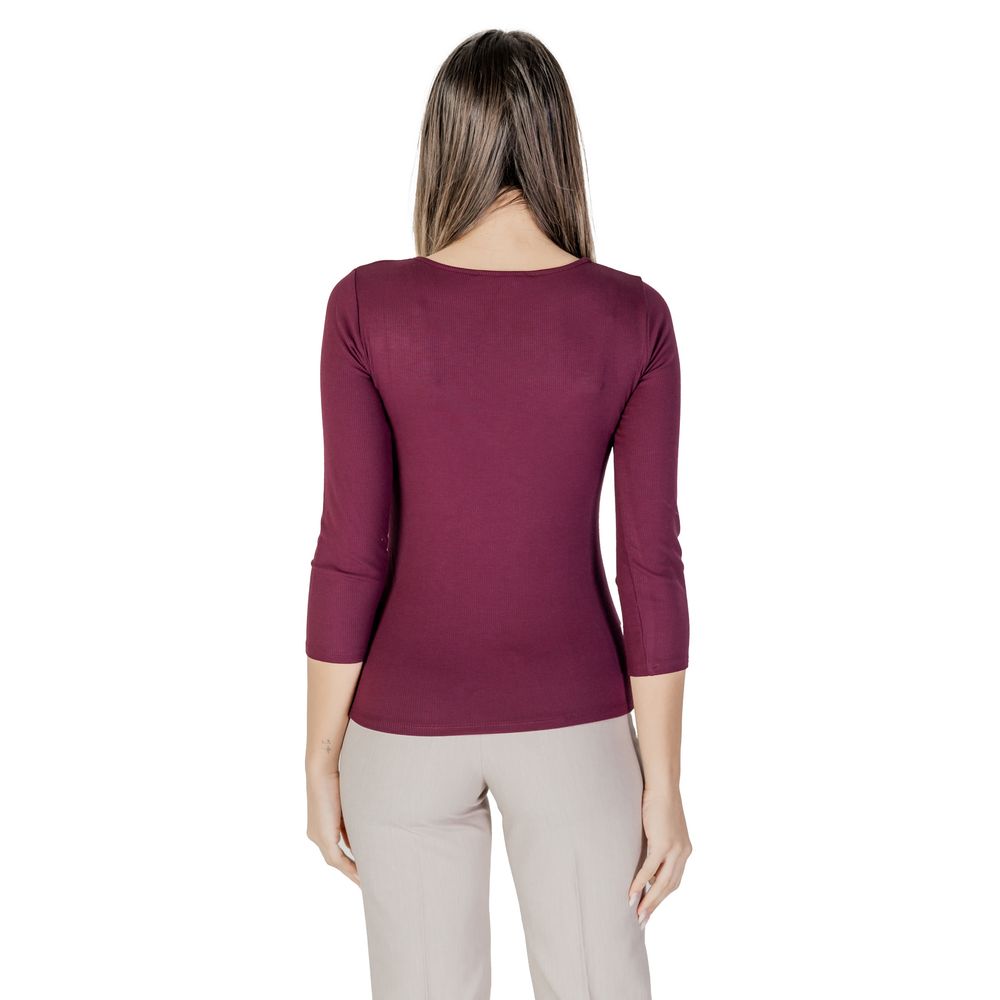 Purple Viscose Long Sleeve T-Shirt