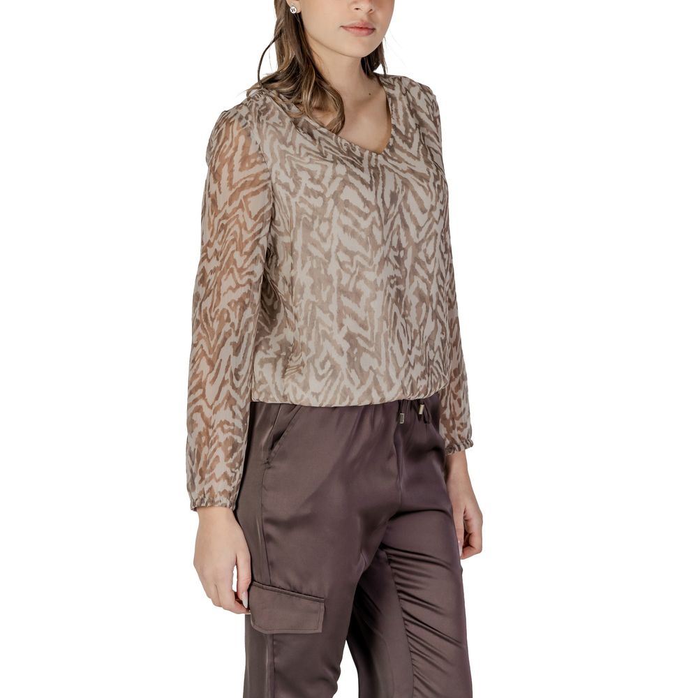 Beige Polyester Blouse
