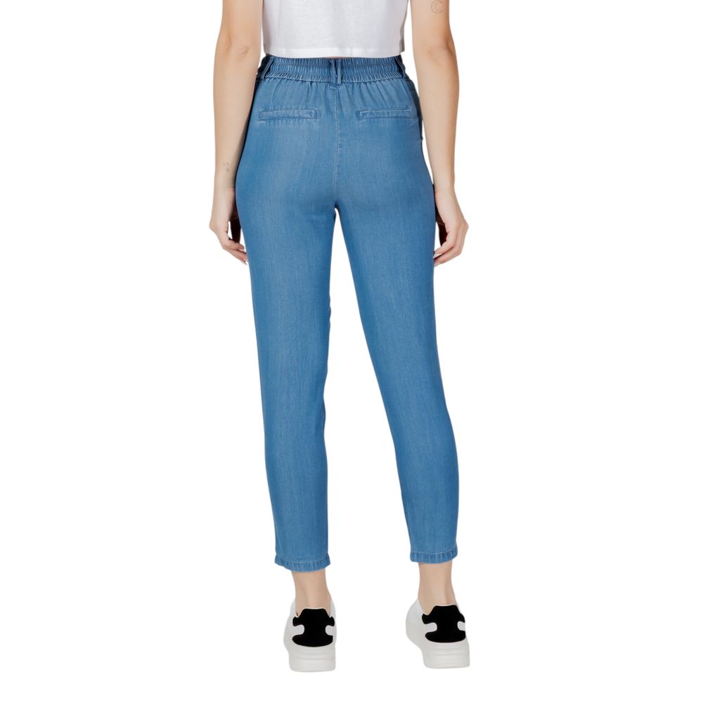 Blue Lyocell Casual Pants
