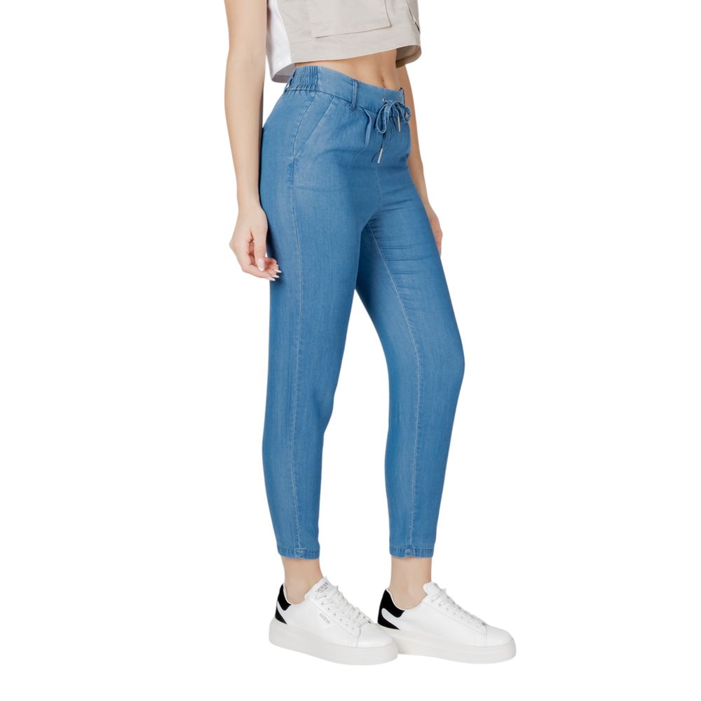 Blue Lyocell Casual Pants