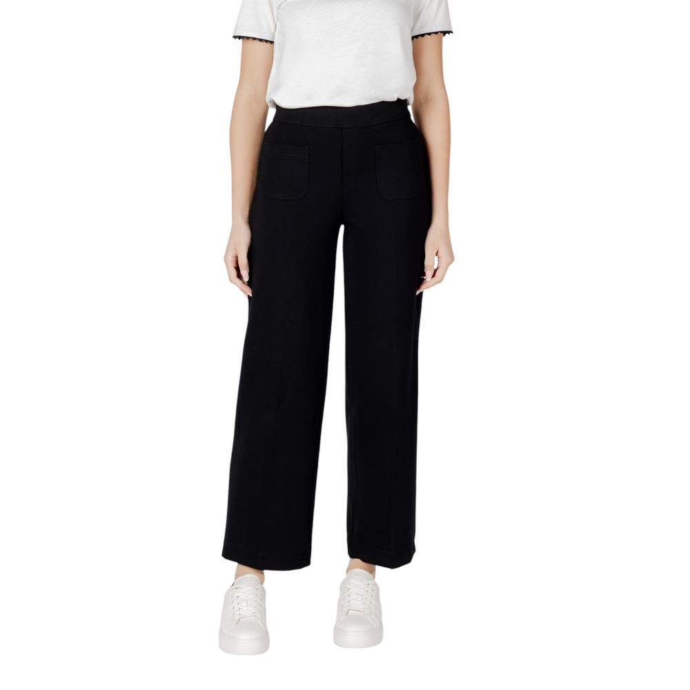 Black Viscose Casual Pants