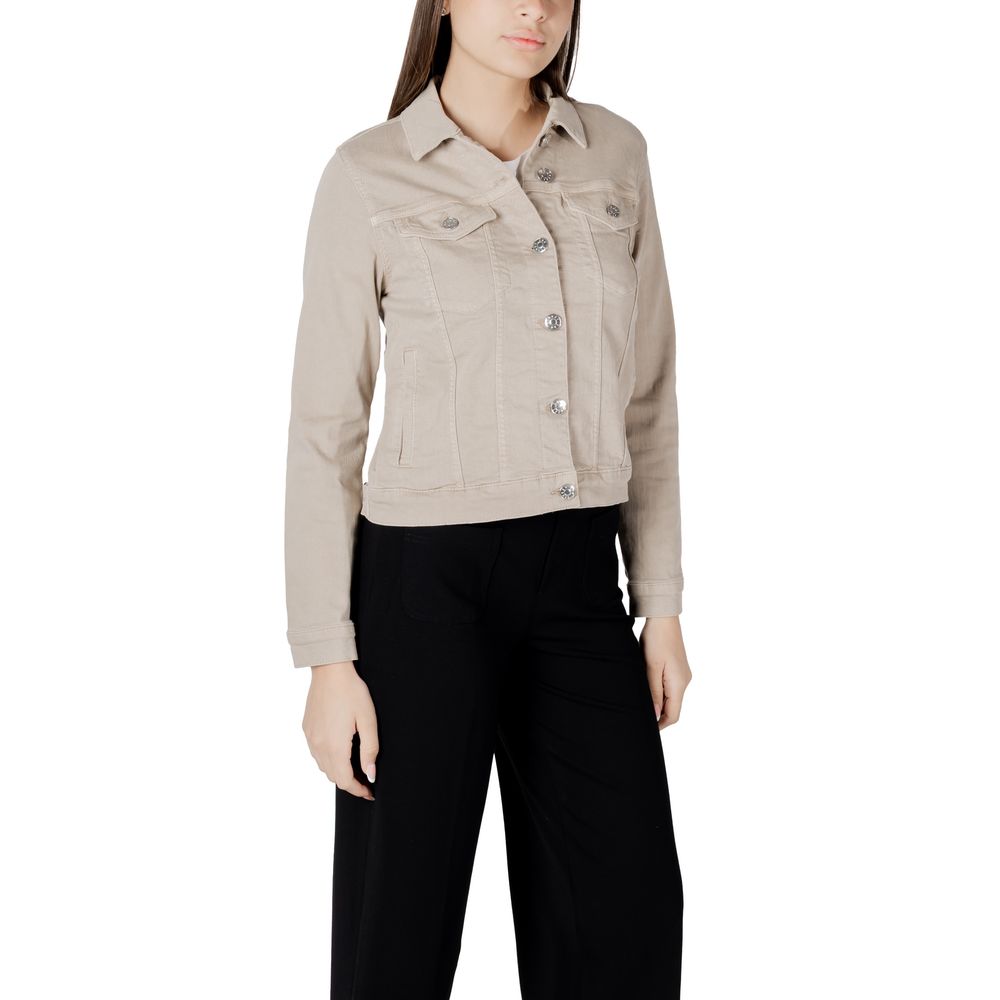 Beige Cotton Jackets & Coat