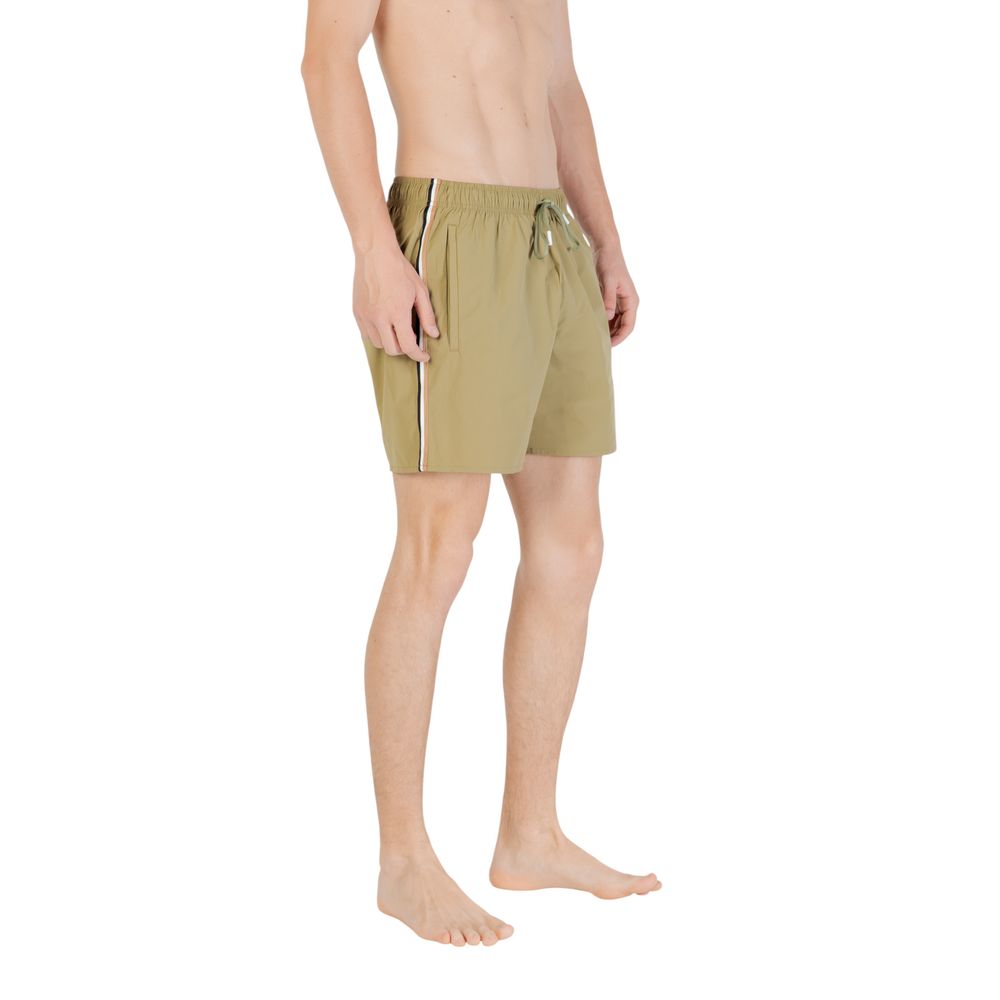 Green Polyester Swim Shorts