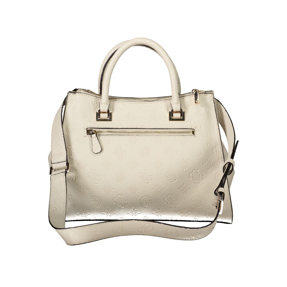 Beige Polyethylene Women Handbag