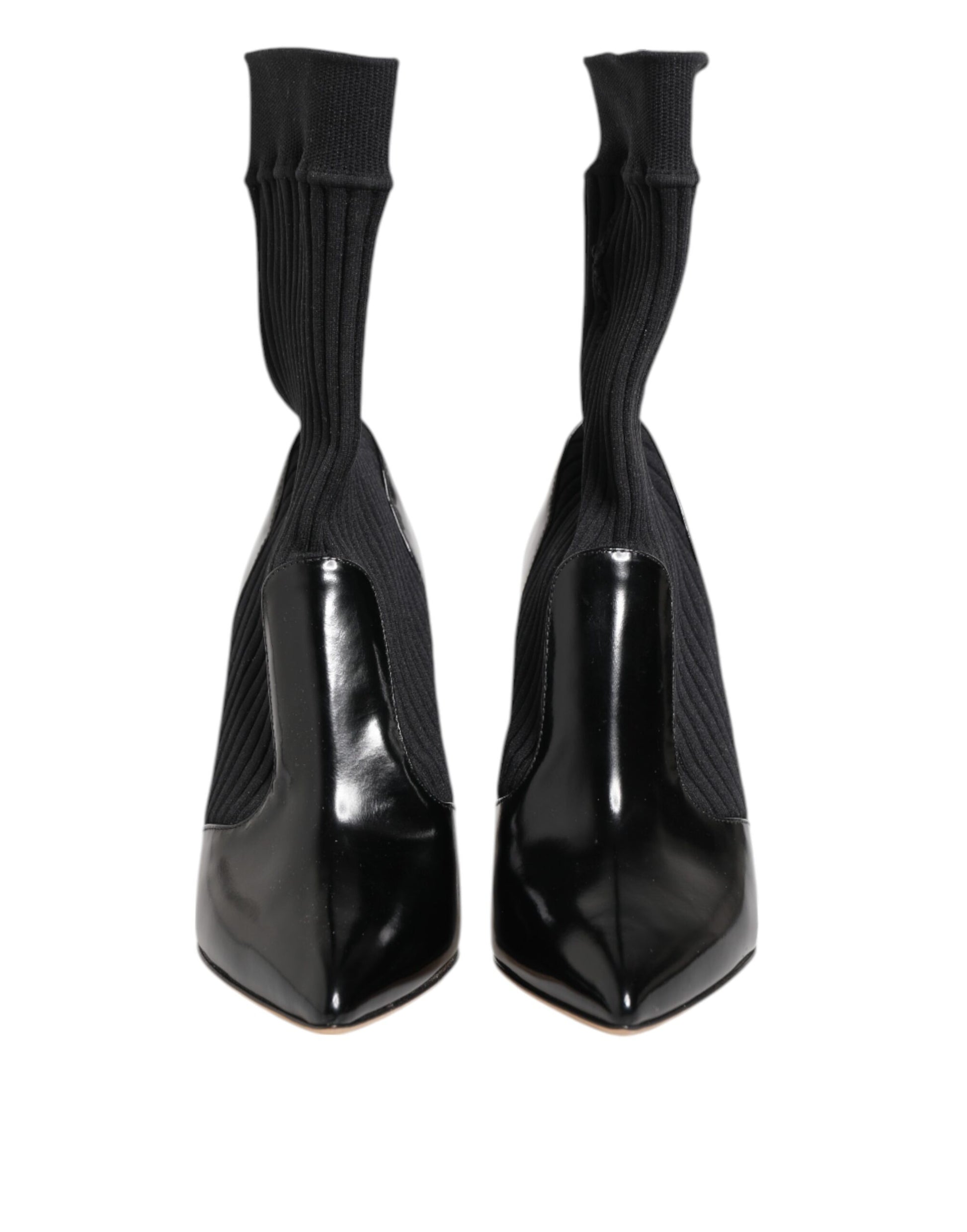 Black Stretch Stilettos Booties Socks Shoes