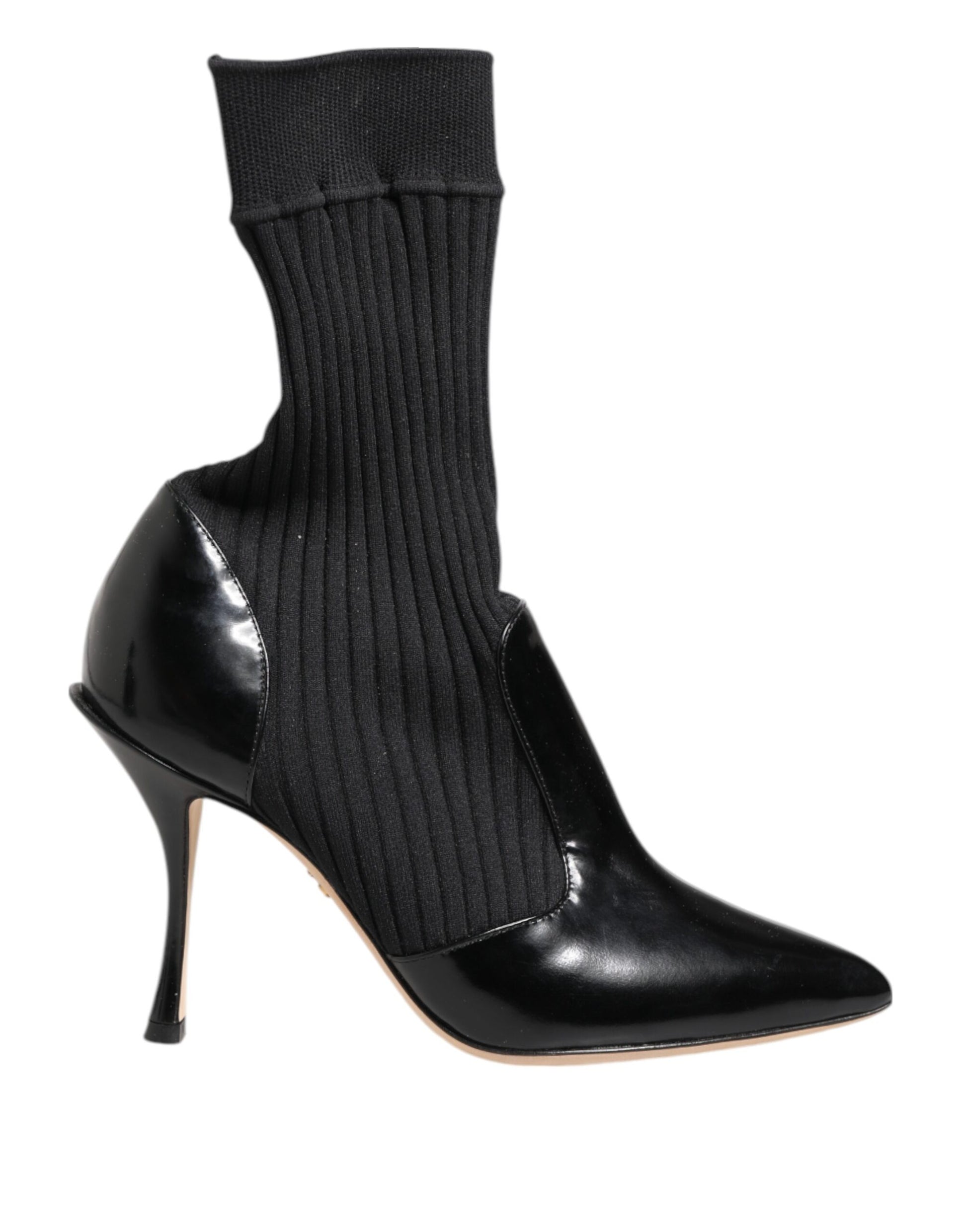 Black Stretch Stilettos Booties Socks Shoes