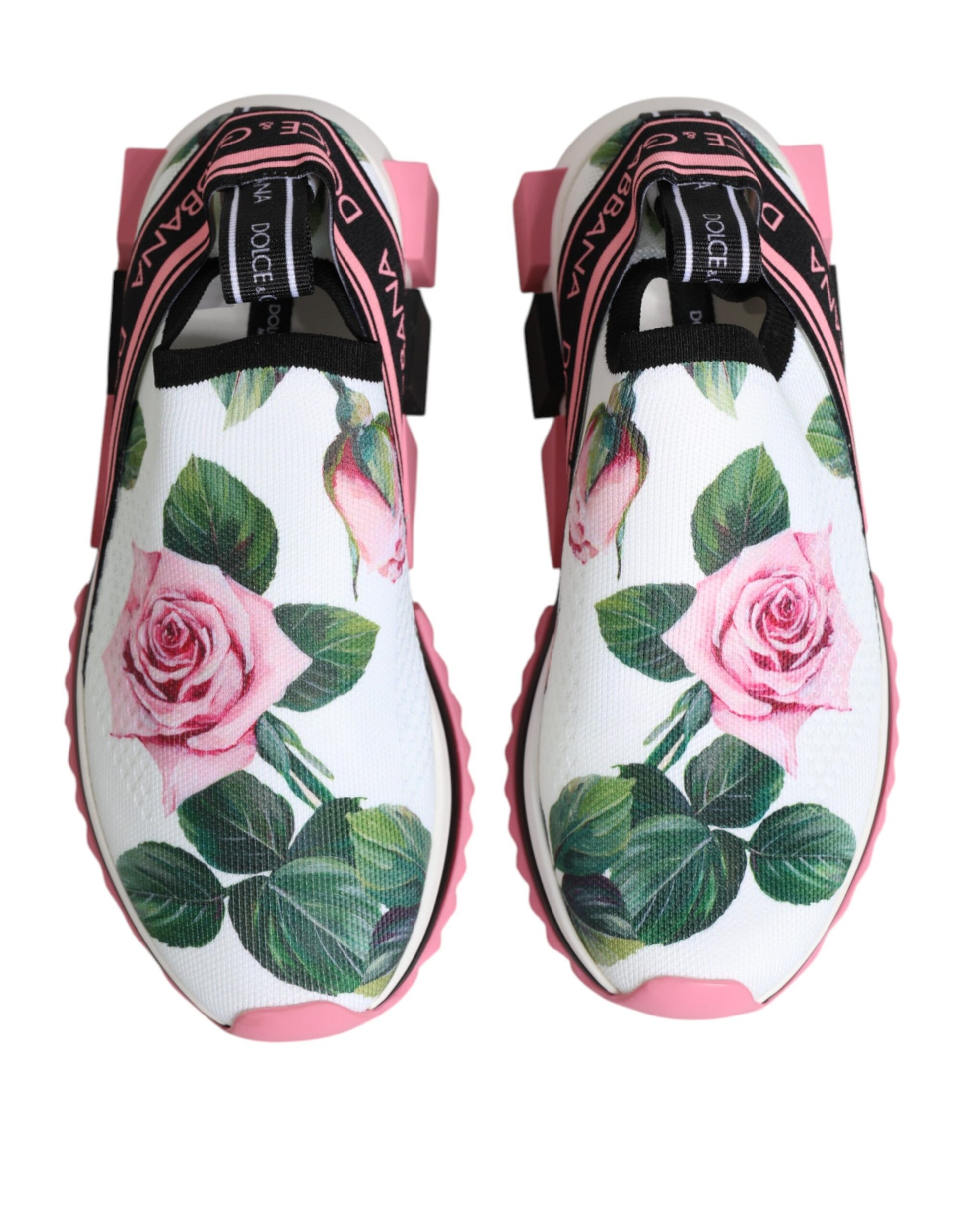 White Rose Print Sorrento Sneakers Shoes