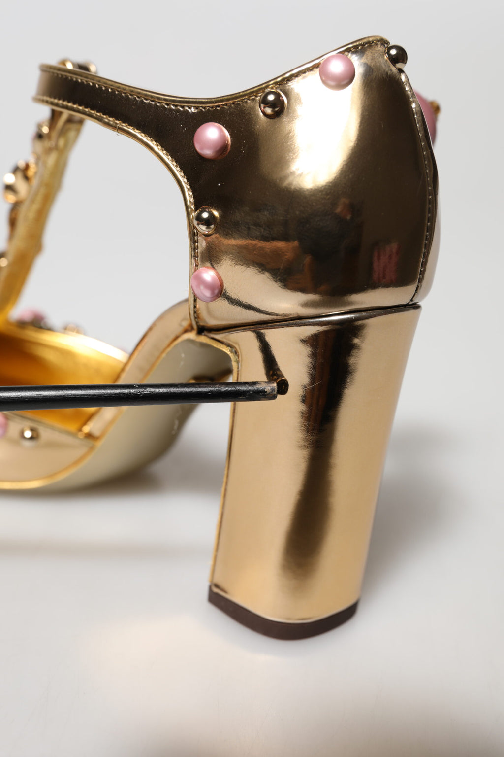 Gold Embellished Vally Heels Sandals Shoes