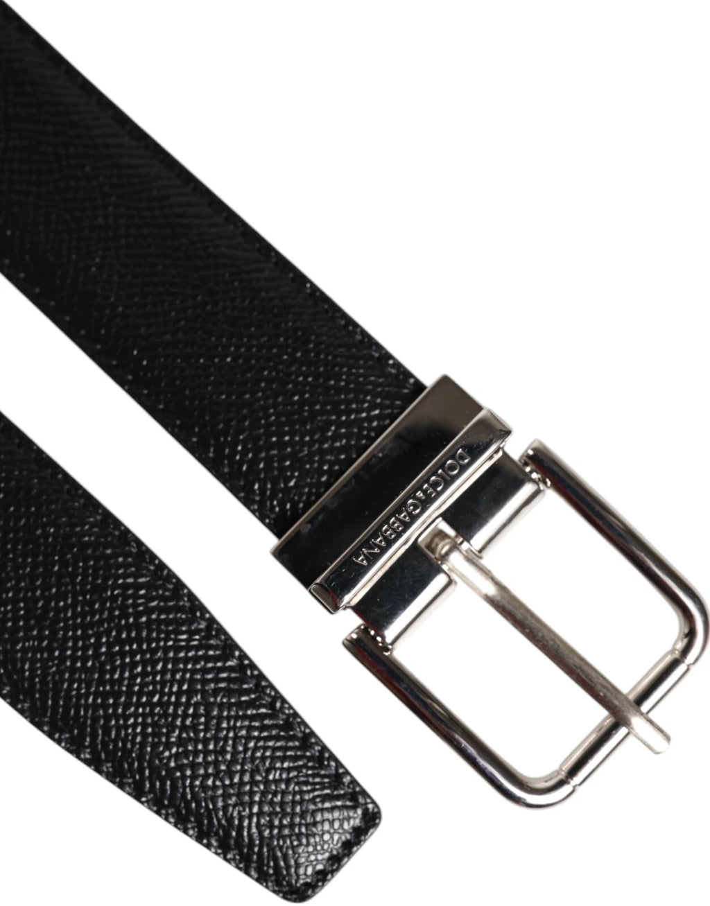 Black Leather Metal Buckle Classic Men Belt