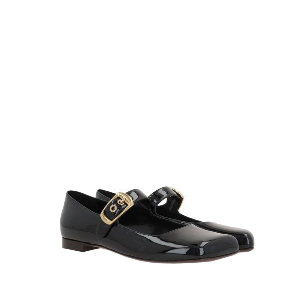 Black Calfskin Ballet Flats