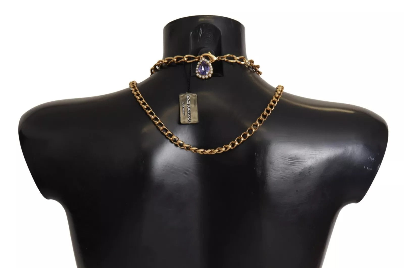 Gold Tone Floral Crystals Purple Embellished